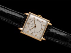 1947 Rolex Precision Vintage Reloj de Vestir Cuadrado con Clavijas para Caballero, Oro rosa de 14 quilates SS