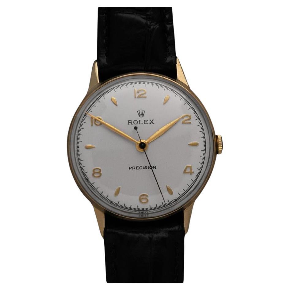 1947 Rolex Precision Vintage Mens "Jumbo" Watch - 14K Gold & Stainless Steel