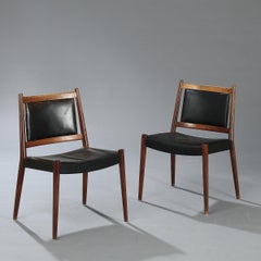 1947 Steffen Syrach-Larsen, 16 Solid Wood Chairs, Patinated Leather Upholstery