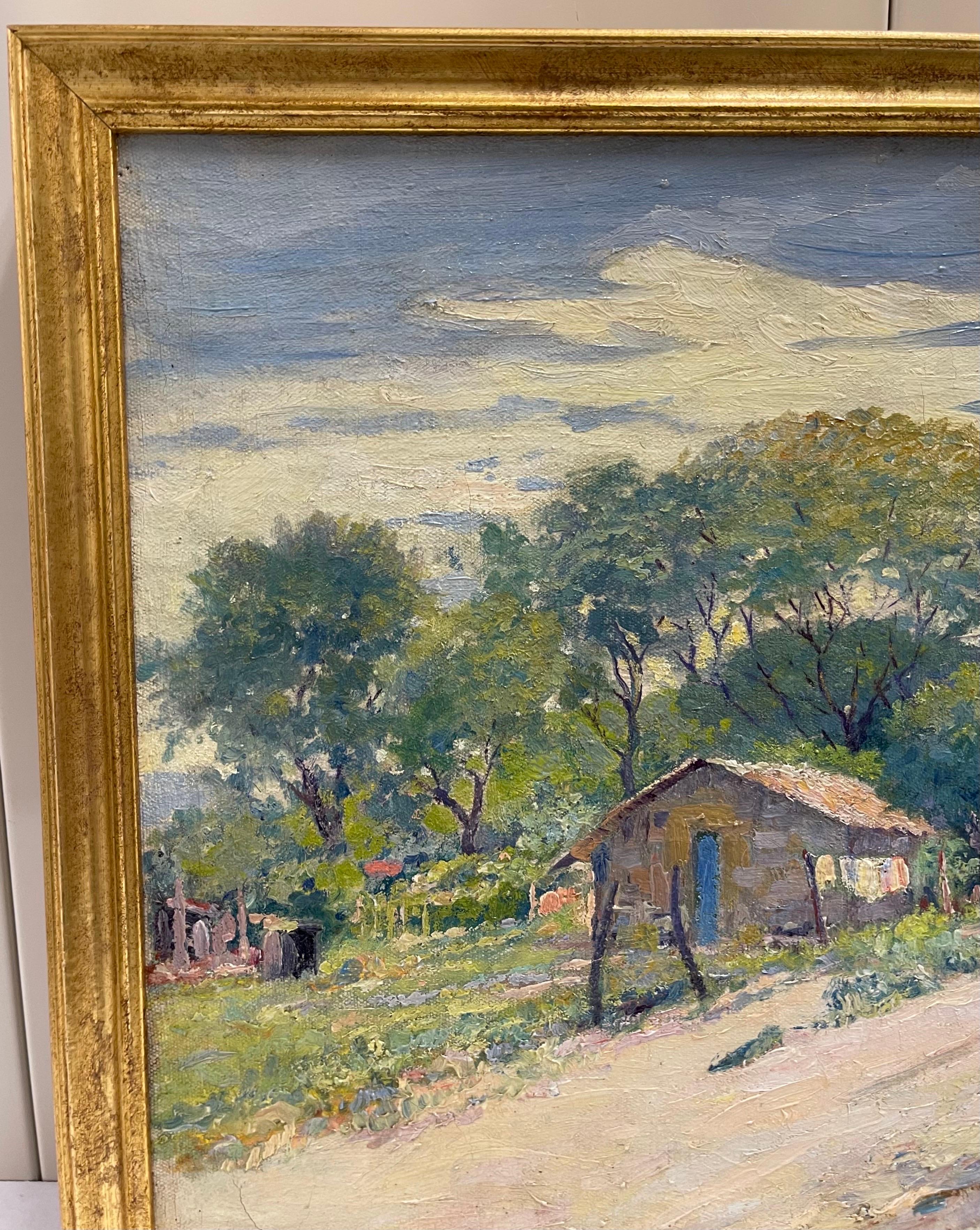 1947 Una Mañana En Enero by Antonio Ballerini Framed Painting In Good Condition For Sale In Stamford, CT