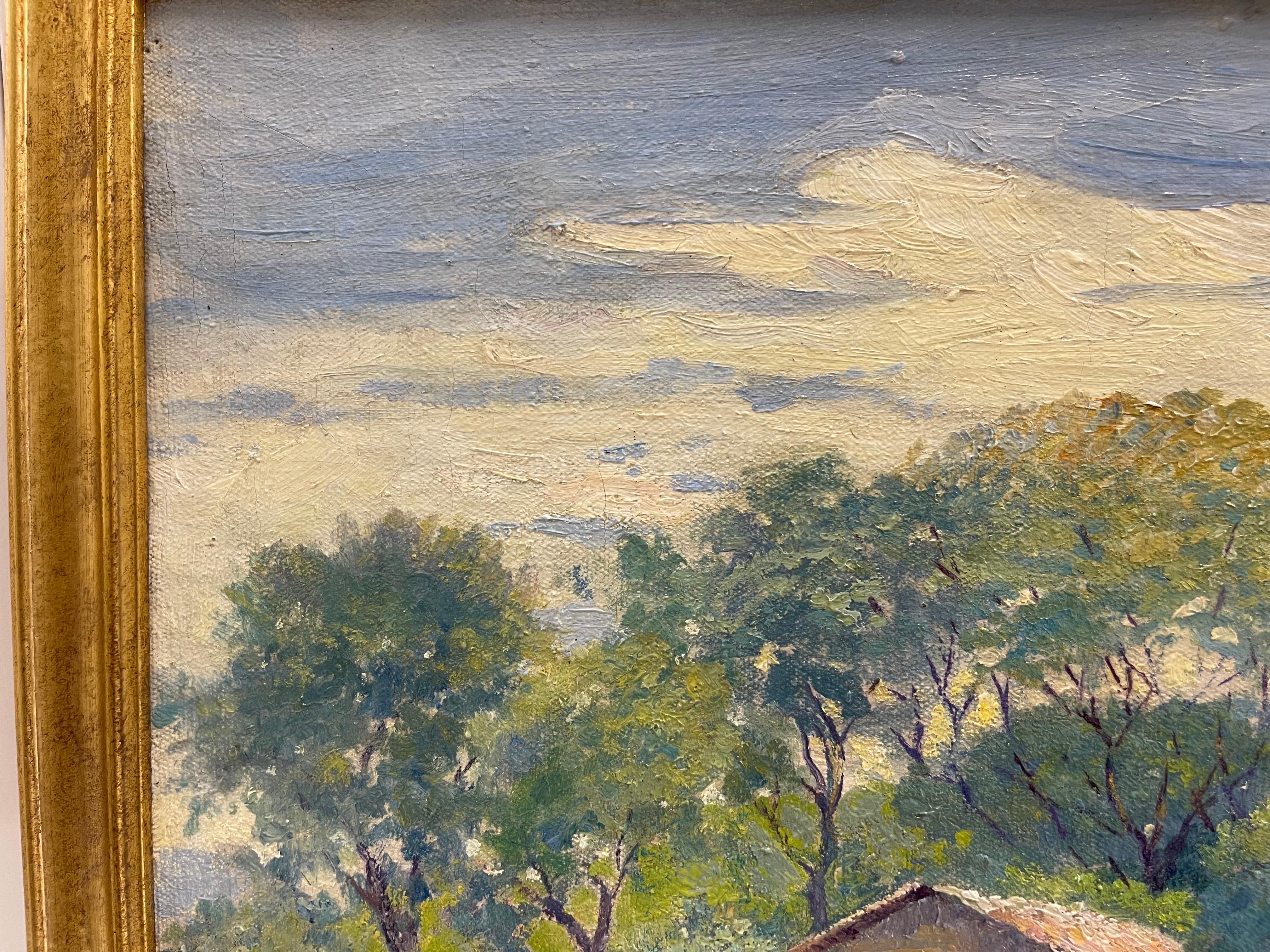 Wood 1947 Una Mañana En Enero by Antonio Ballerini Framed Painting For Sale