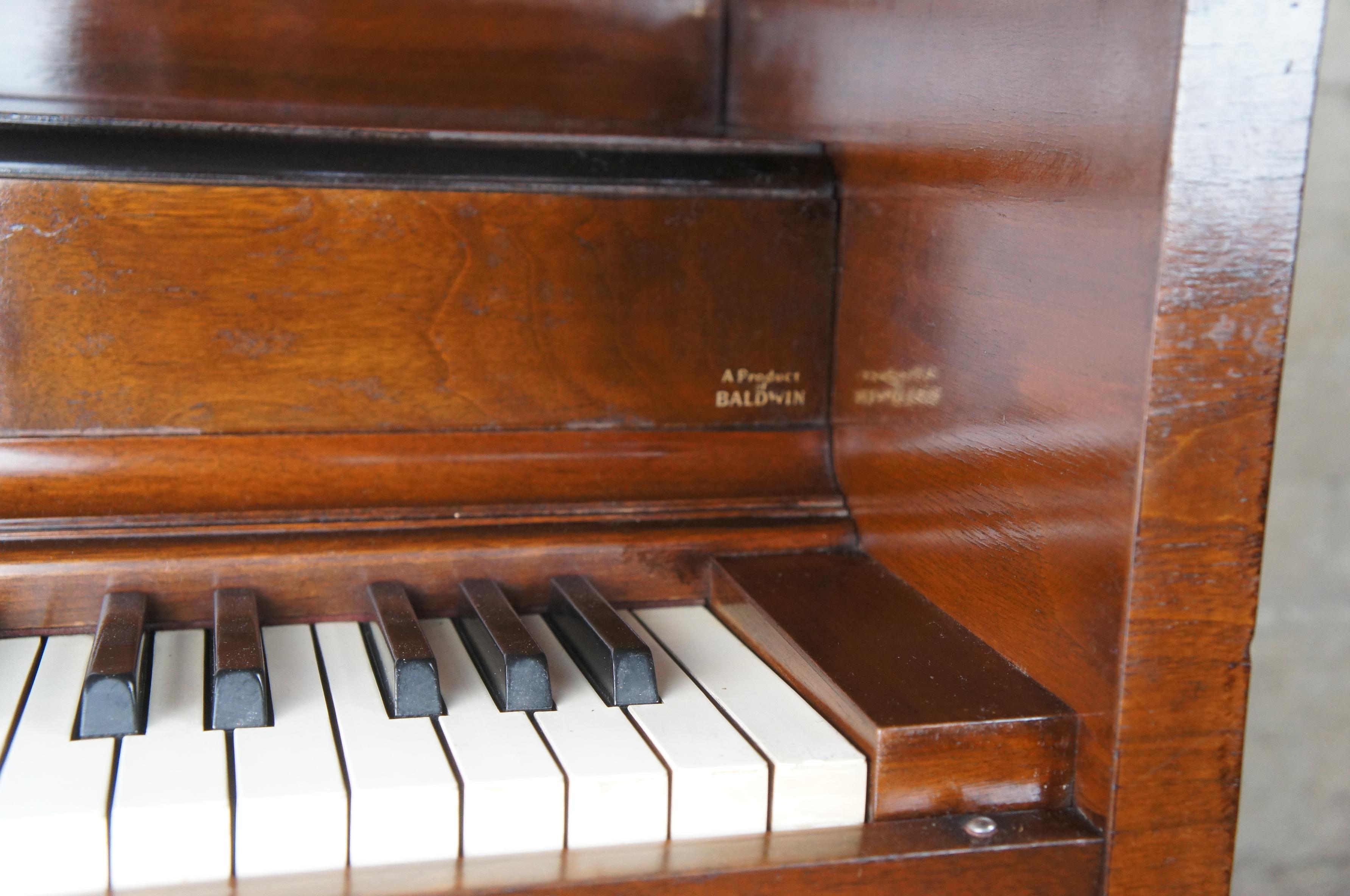 1947 Vintage Baldwin Acrosonic 88 Key Walnut Upright Spinet Piano 58