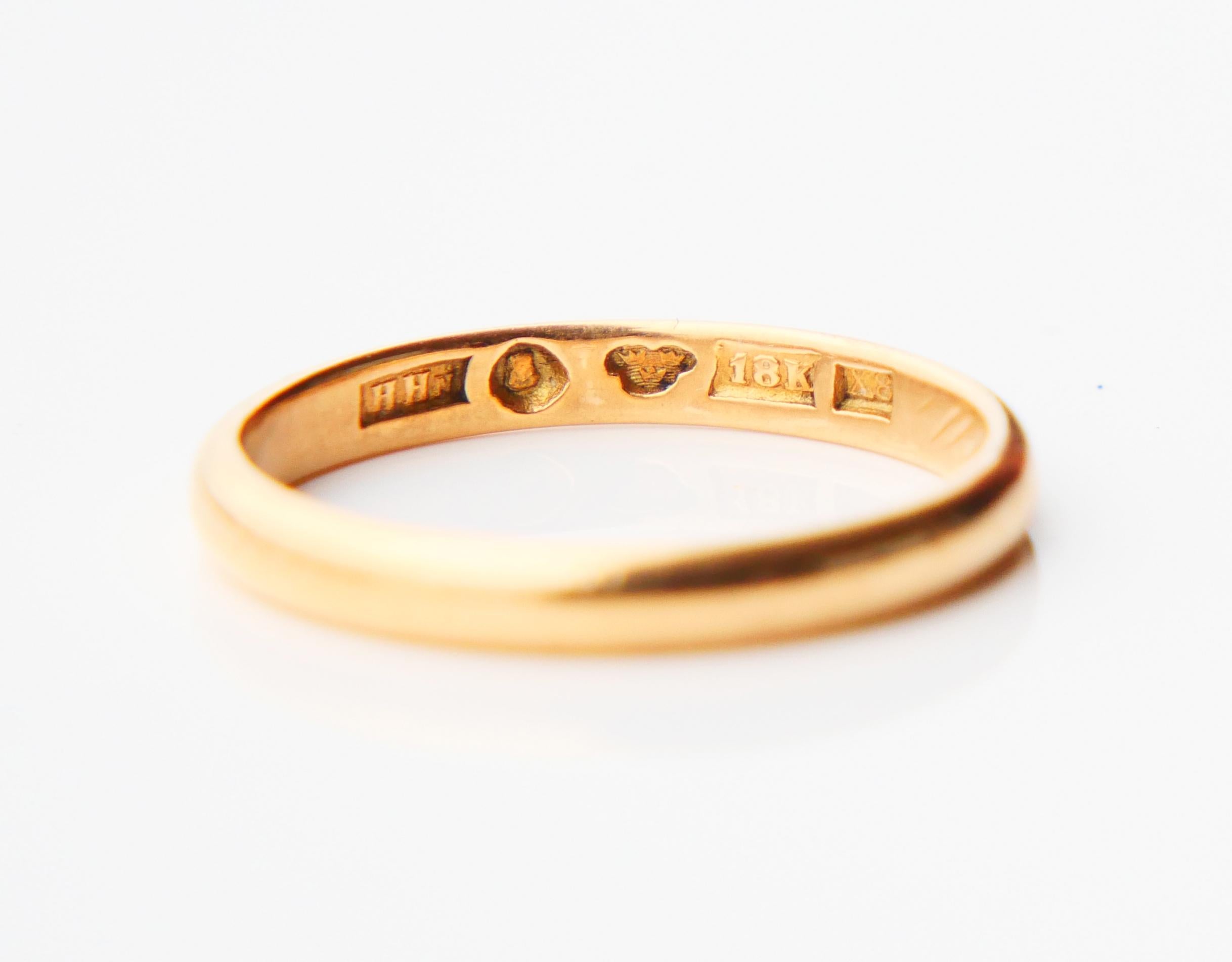 1947 Wedding Ring solid 18K Yellow Gold Ø 10 US / 3.8 gr 1