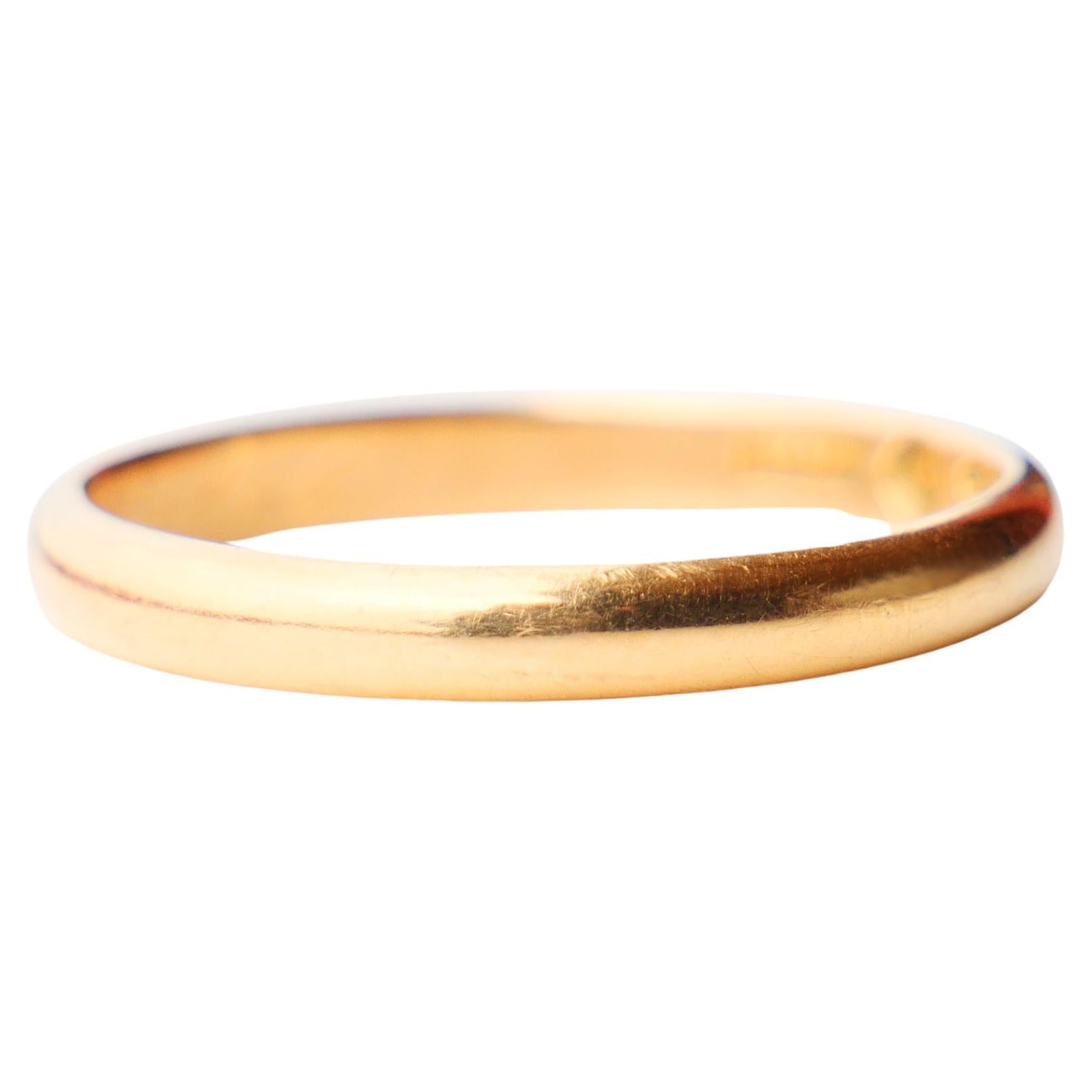 1947 Wedding Ring solid 18K Yellow Gold Ø 10 US / 3.8 gr For Sale