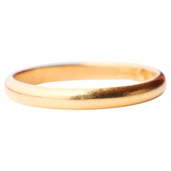 Vintage 1947 Wedding Ring solid 18K Yellow Gold Ø 10 US / 3.8 gr