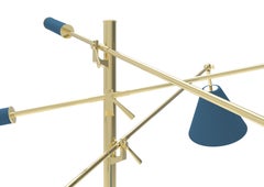 21st Century Triennale Floor Lamp, brass&light blue, Angelo Lelii, 2019, Italy