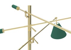 21st Century Triennale Floor Lamp, brass & green, Angelo Lelii, 2019, Italy