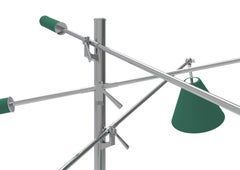 Triennale-Stehleuchte des 21. Jahrhunderts, verchromt und grün, Angelo Lelii, 2019, Italien