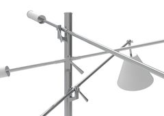 21st Century Triennale Floor Lamp, chrome & white, Angelo Lelii, 2019, Italy