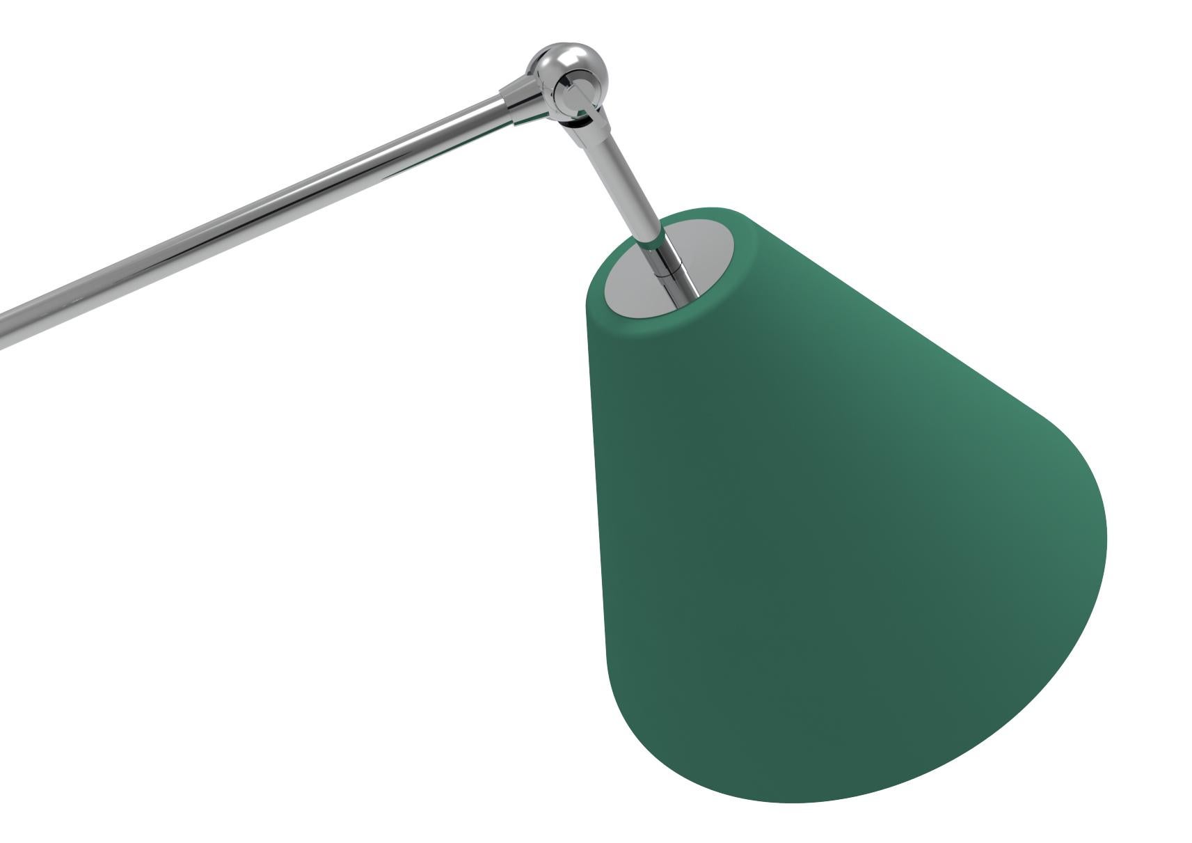 Mid-Century Modern Lampadaire de la Triennale du 21e siècle, chrome et vert, Angelo Lelii, 2019, Italie en vente