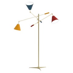 21st Century Triennale Floor Lamp brass&blue-red-yellow Angelo Lelii 2019 Italy