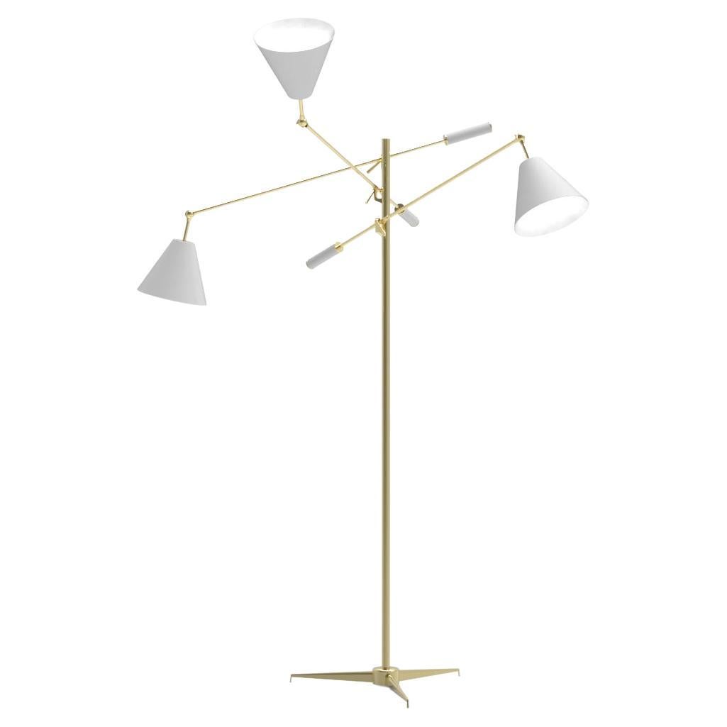 21st Century Triennale Floor Lamp, brass & white, Angelo Lelii, 2019, Italy For Sale