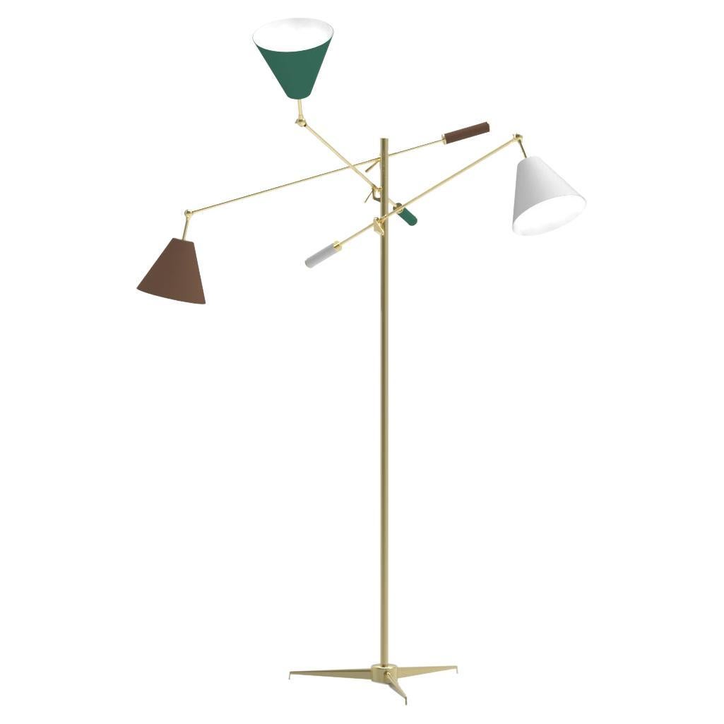 21st Century Triennale Floor Lamp, brass&white-brown-green, Lelii, 2019, Italy