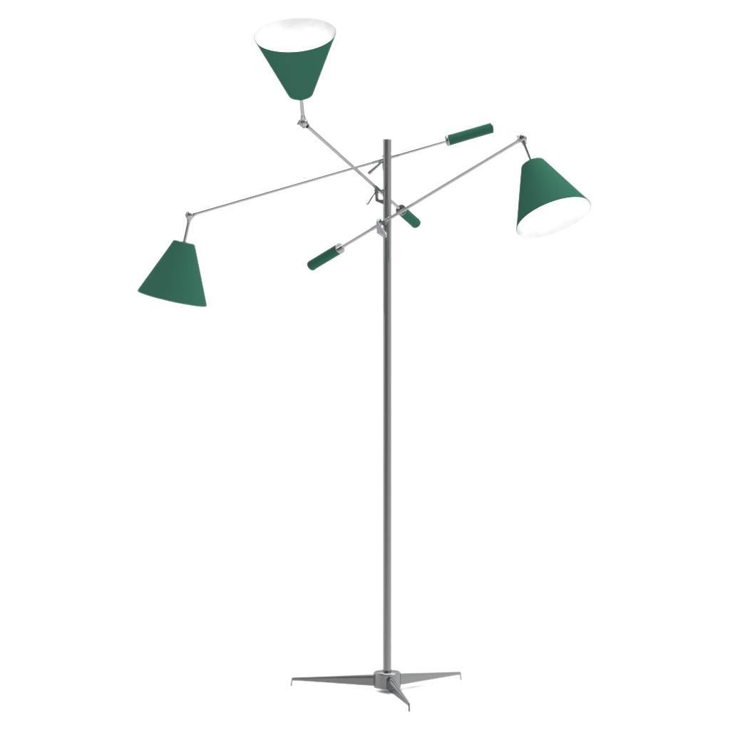 21st Century Triennale Floor Lamp, chrome & green, Angelo Lelii, 2019, Italy For Sale