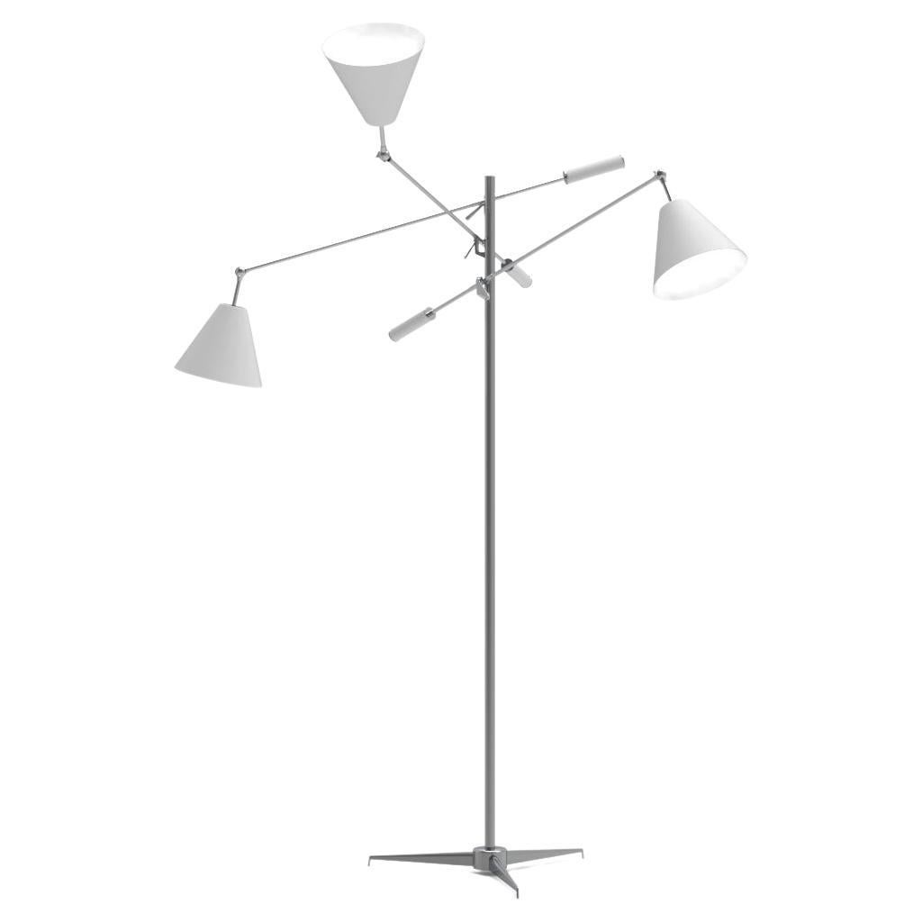 21st Century Triennale Floor Lamp, chrome & white, Angelo Lelii, 2019, Italy For Sale