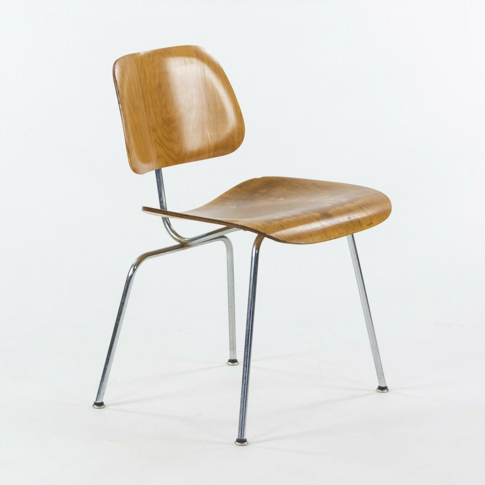 Modern 1948 Eames for Evans & Herman Miller Set of Six DCM Dining Chairs w/ Provenance For Sale