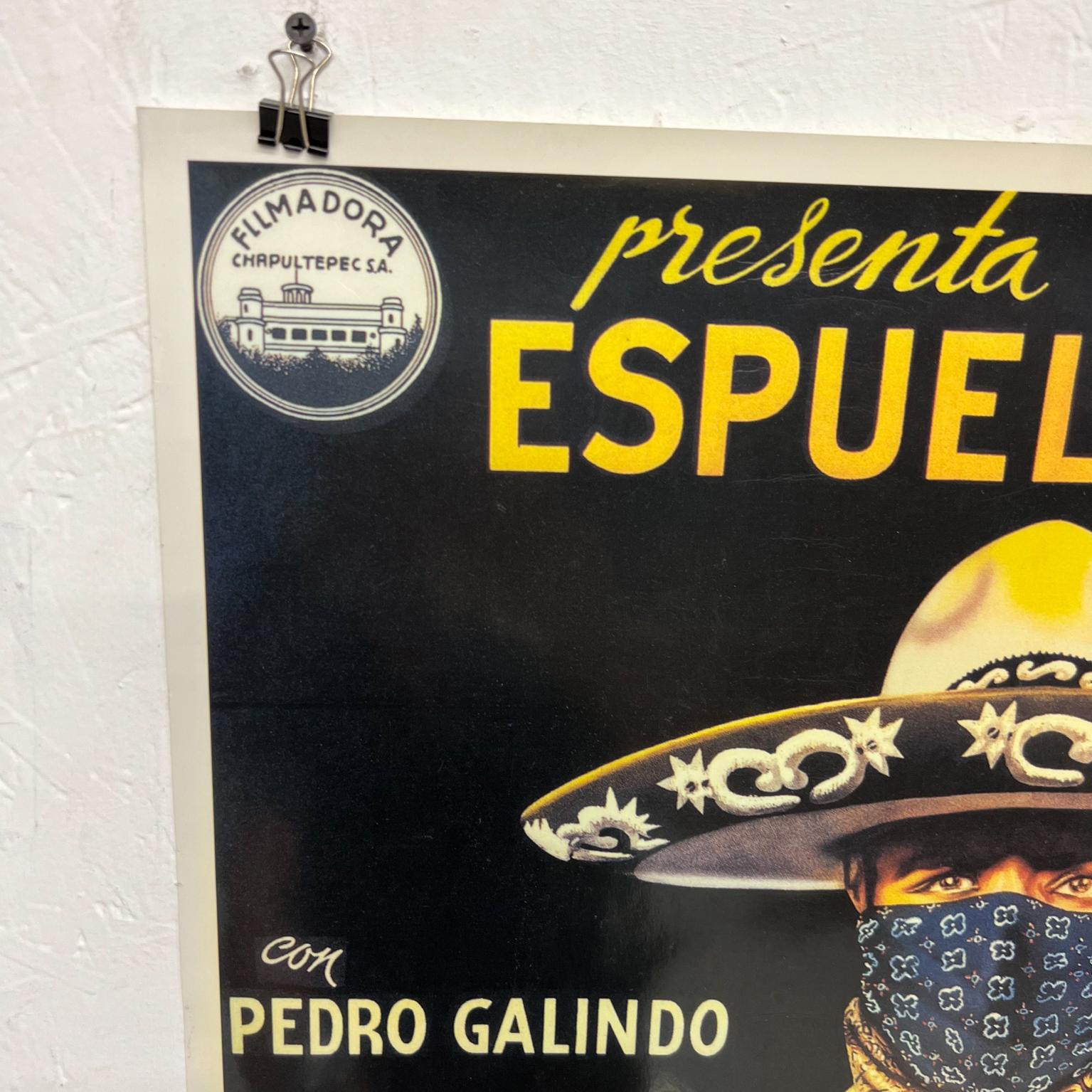 Mid-Century Modern 1948 Espuelas De Oro Old Western Mexican Film Poster Pedro Galindo