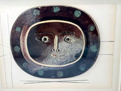 Placa litográfica enmarcada de 1948 de la edición limitada "Ceramiques de Picasso"