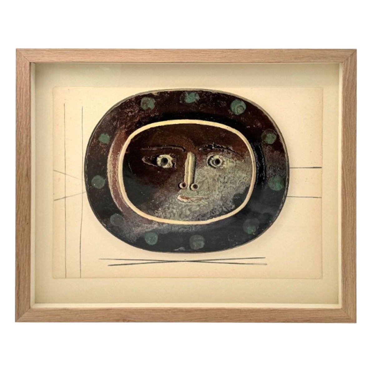 1948 framed lithographic plate from the limited edition “Ceramiques de Picasso”