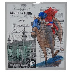 1948 Kentucky Derby Horse Racing Program Watercolor Patrish Citation Arcaro
