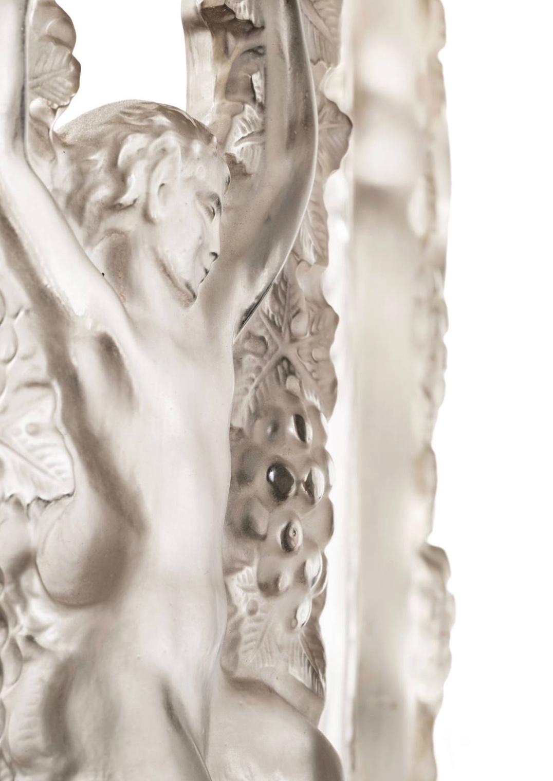 1948 Marc Lalique - Lámpara de techo Faunes Glass Art Decó en venta