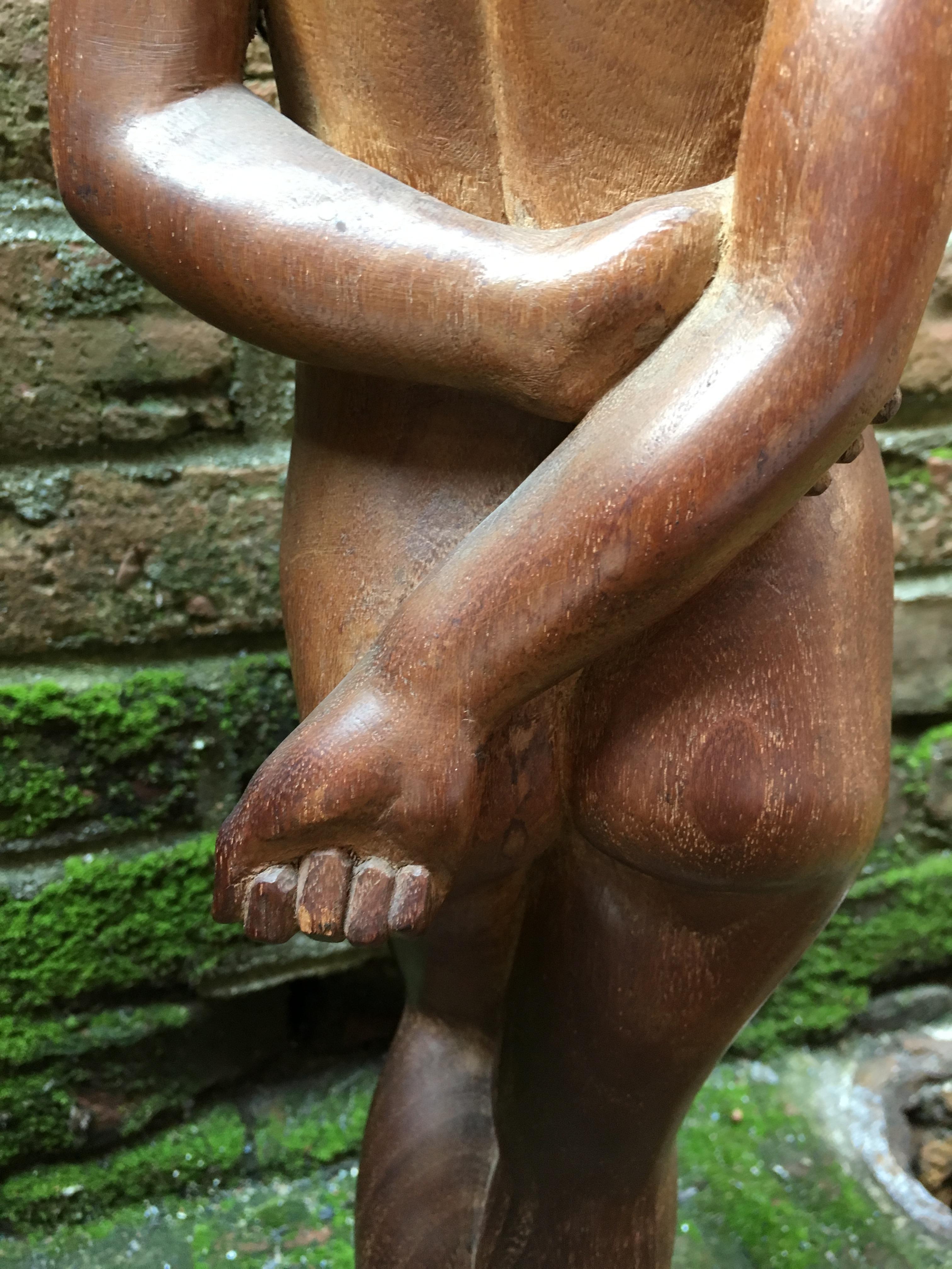 1948 New York School Wood Carved Female Nude Sculpture 4