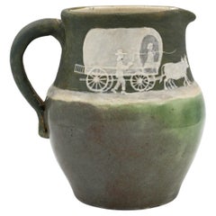 Brocca in ceramica decorata a cammeo del 1948, Carolina del Nord, realizzata da Walter Stephen
