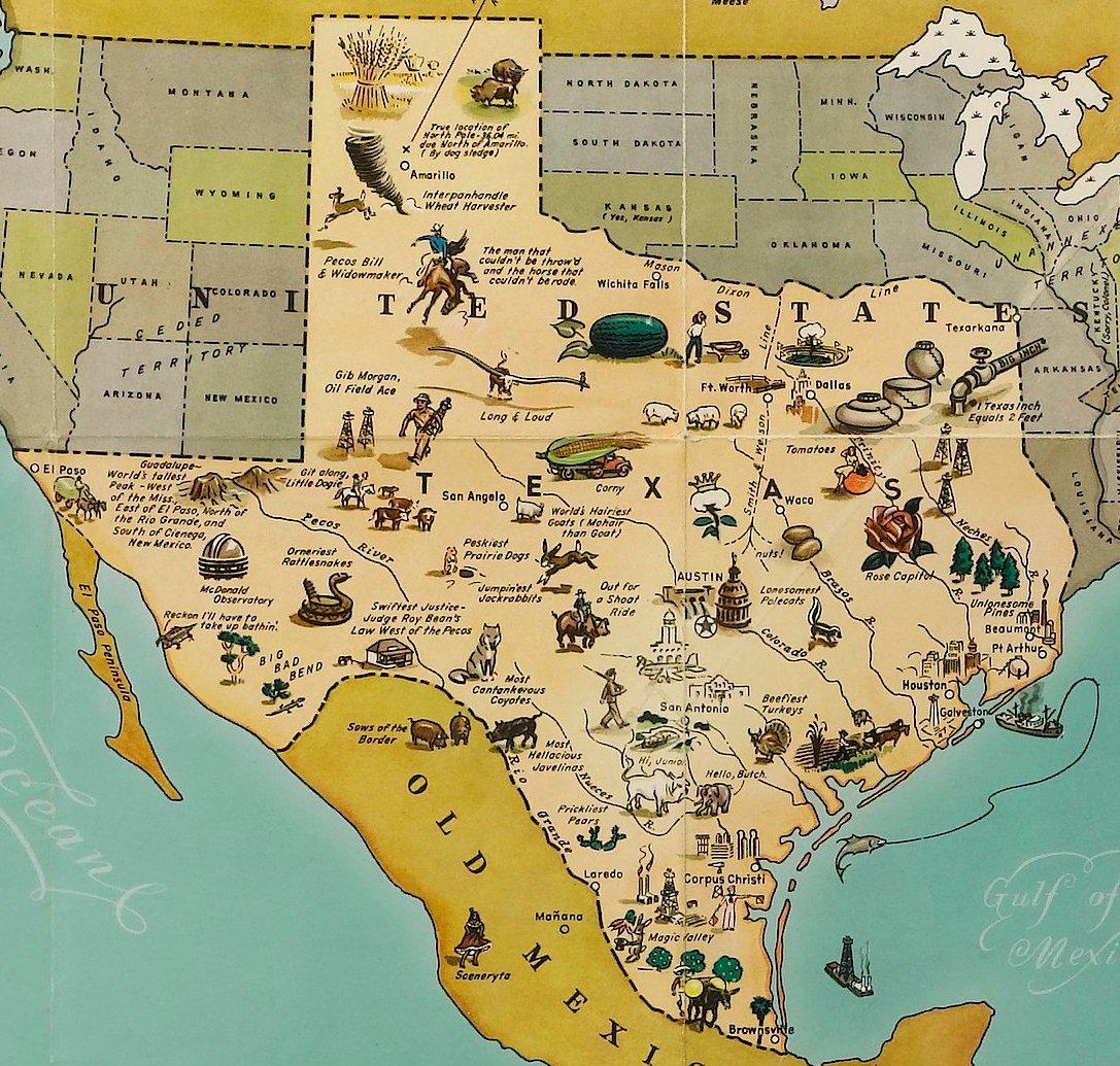 coyotes in texas map