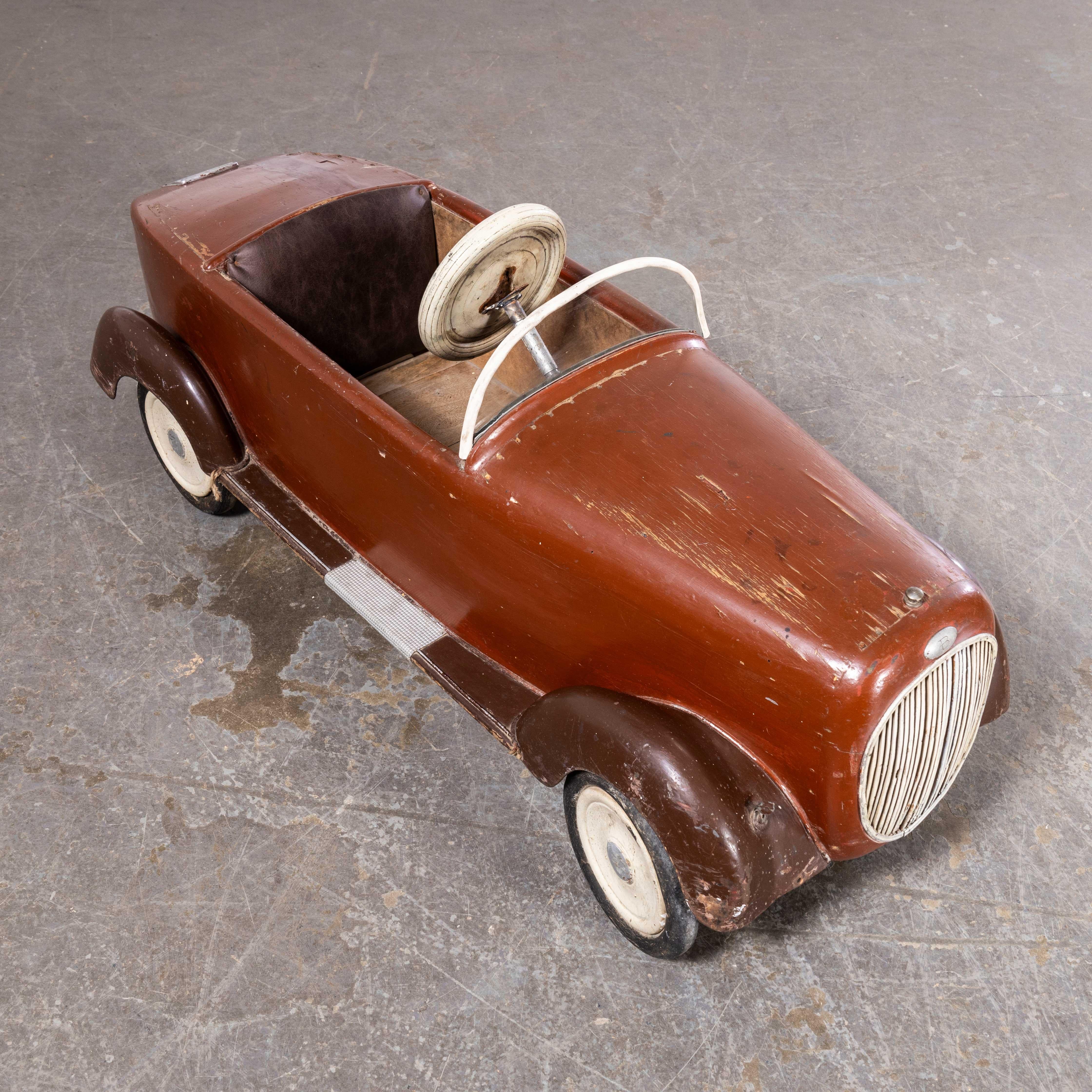 1948 Original Italian Hand Built Pedal Car For Sale 1