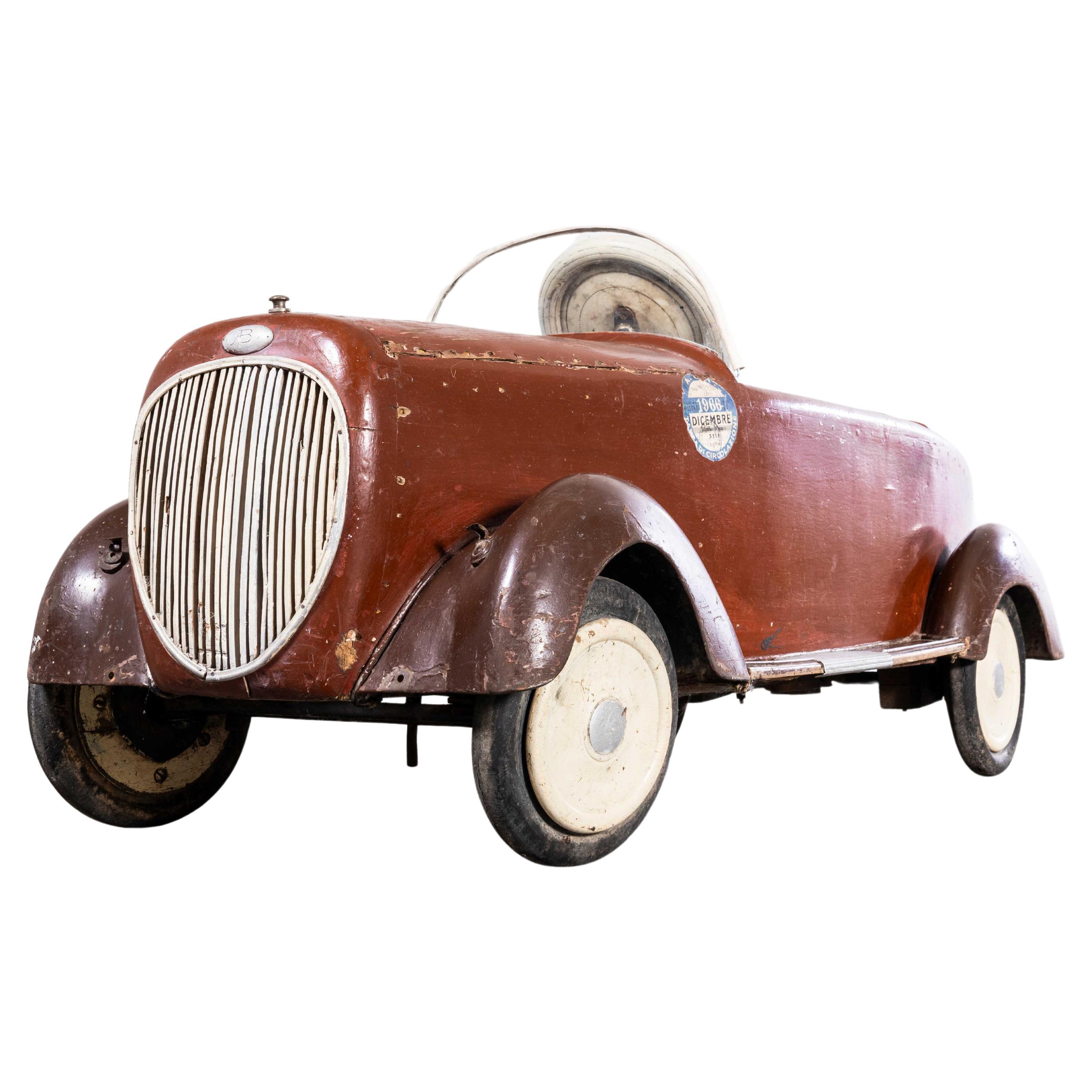 1948 Original Italian Hand Built Pedal Car For Sale