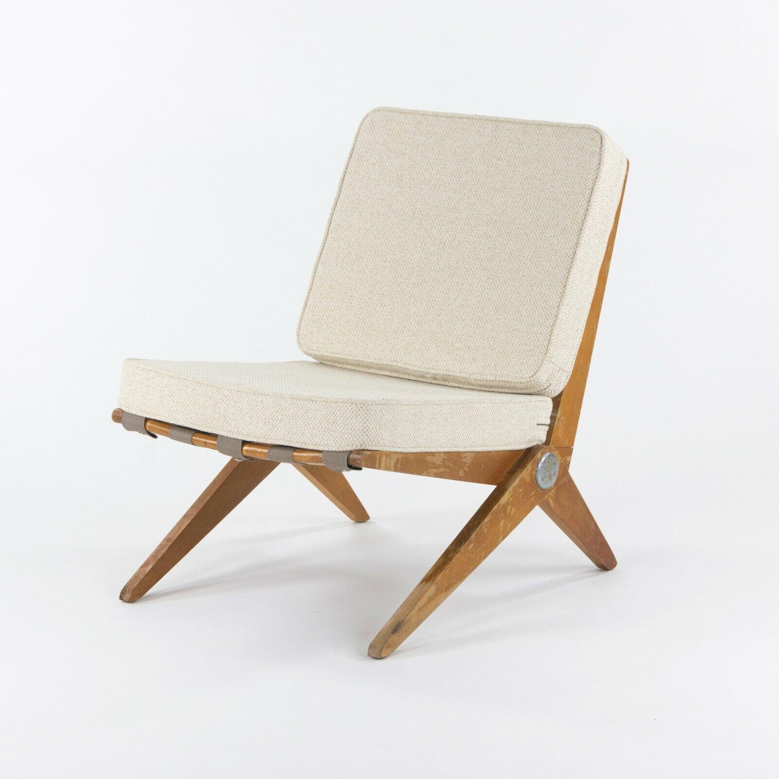 1948 Ein Paar Pierre Jeanneret für Knoll Associates Nr. 92 Scherenstühle im Angebot 3