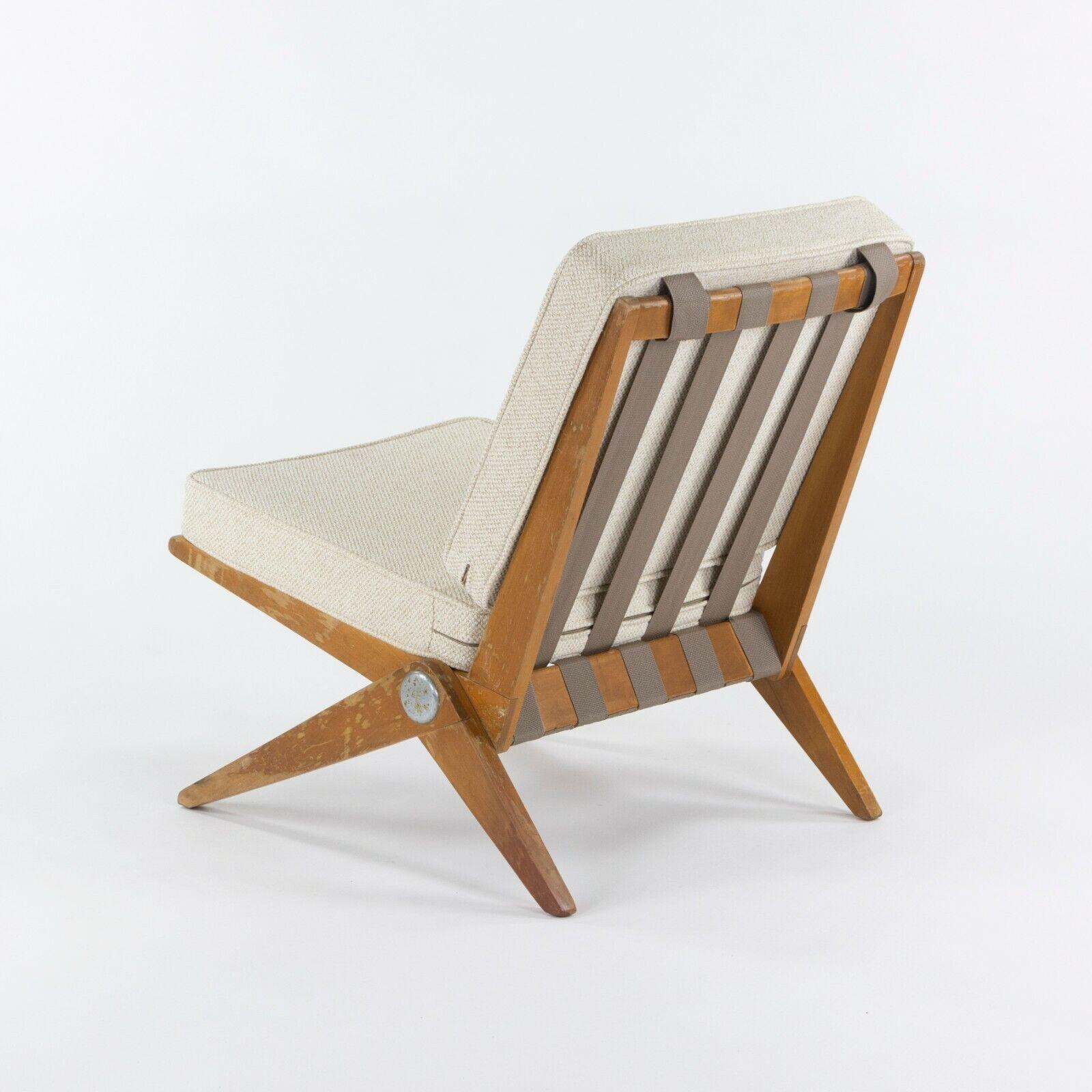 Foam 1948 Pair of Pierre Jeanneret for Knoll Associates No. 92 Scissor Lounge Chairs For Sale