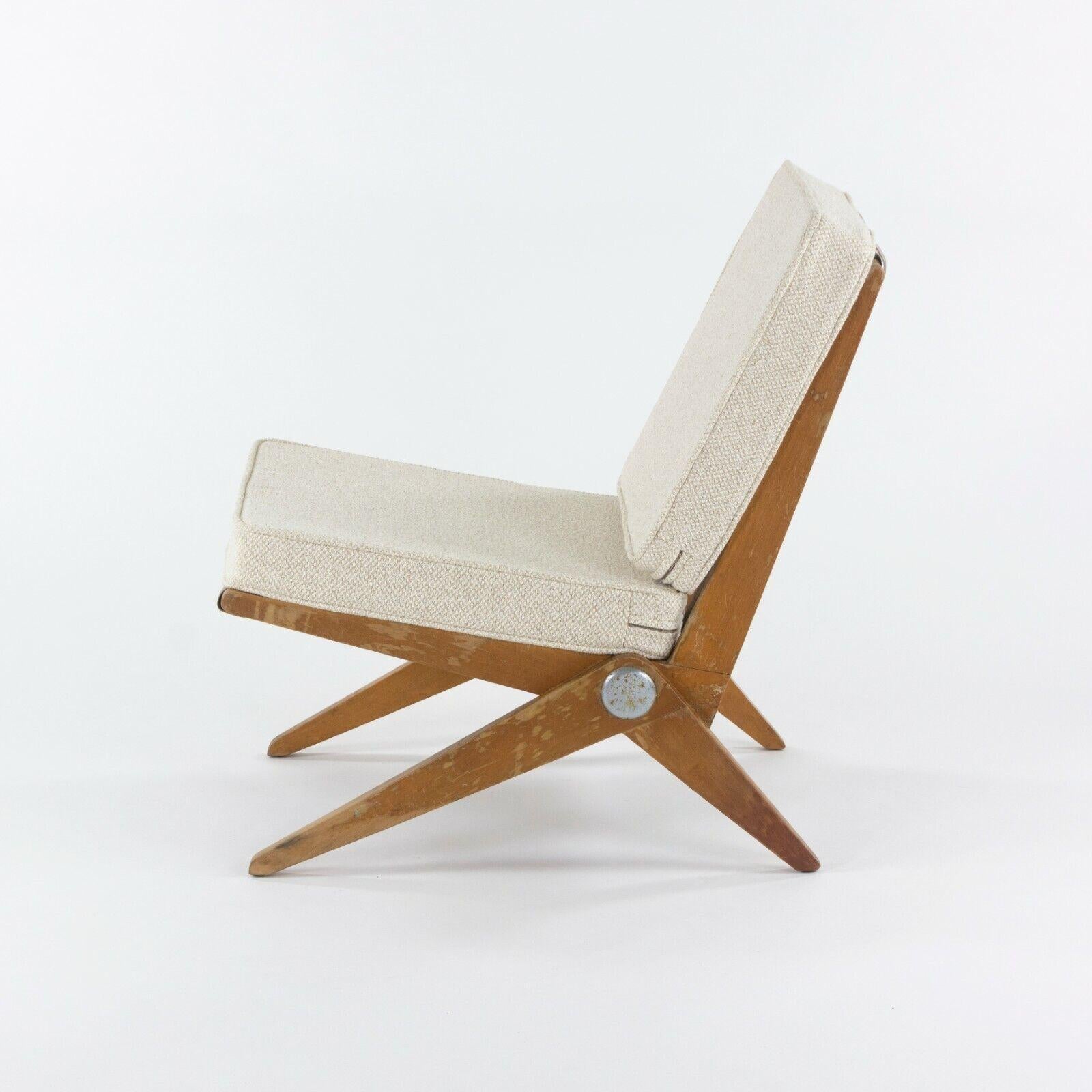 1948 Ein Paar Pierre Jeanneret für Knoll Associates Nr. 92 Scherenstühle im Angebot 2