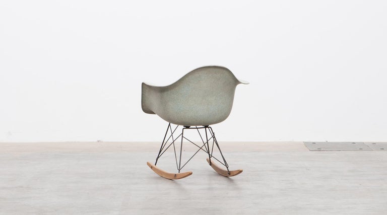 1948 Parchment Color Fiberglass Shell RAR Rocking Chair by Charles and ...