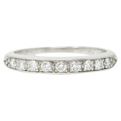 1948 Vintage 0.50 Carat Diamond Platinum Wedding Band Ring
