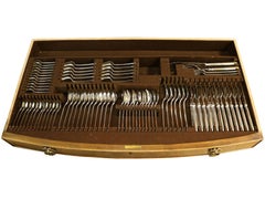 1948 Art Deco Style Sterling Silver Canteen of Cutlery for Twelve Persons