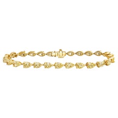 19.48ct Yellow Pear-shaped Diamond Straight Line Bracelet GIA Certified