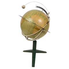 1948s Paravia Milan Tellurium-Terrestrial Globe Antique Astronomical Instrument