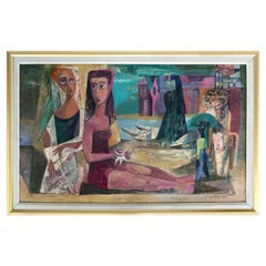 1949 Cubist Abstract Oil Painting by Howard Mandel