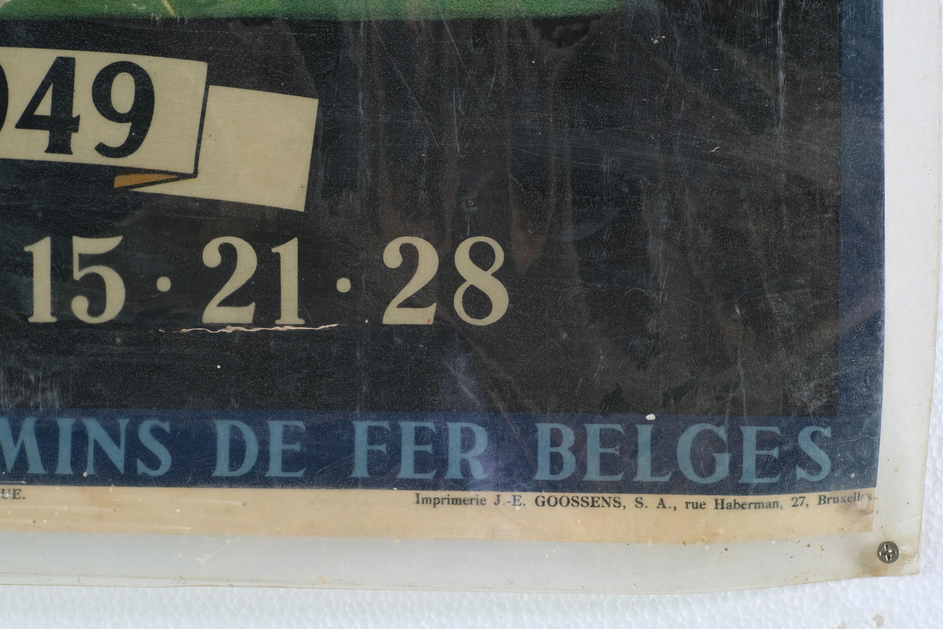 1949 French Poster Societe Nationale Des Chemins De Fer Belges 1