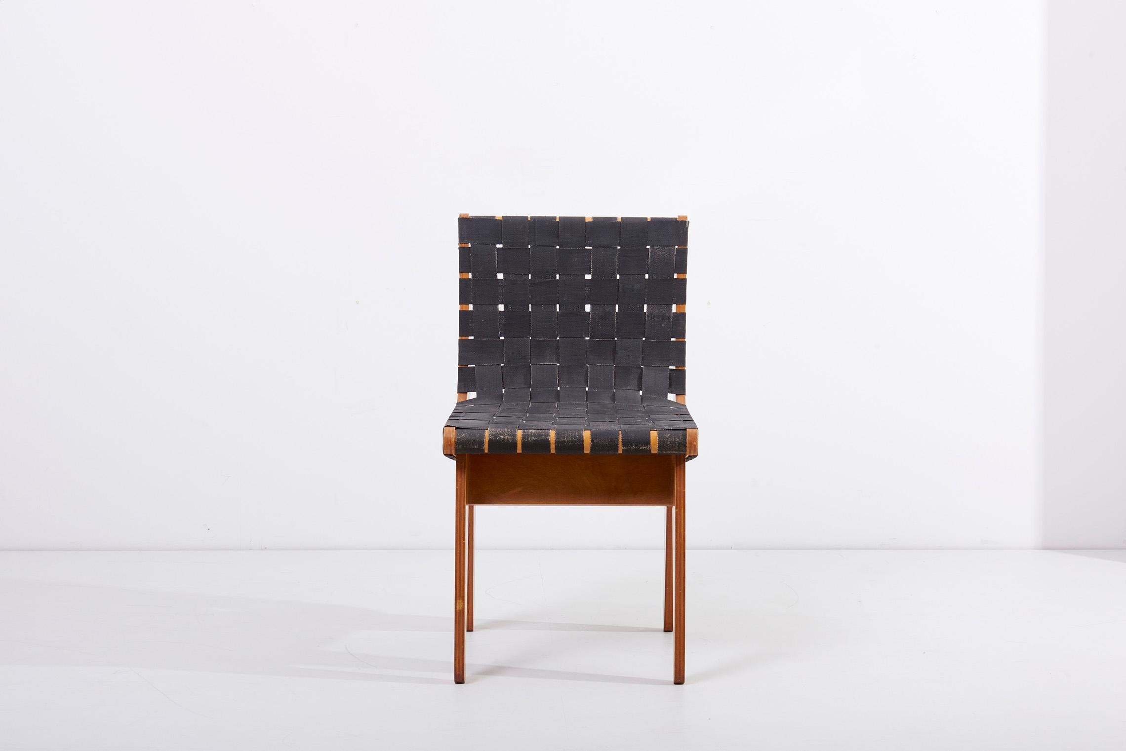 1949 Klaus Grabe Plywood Chair in Black Webbing 1