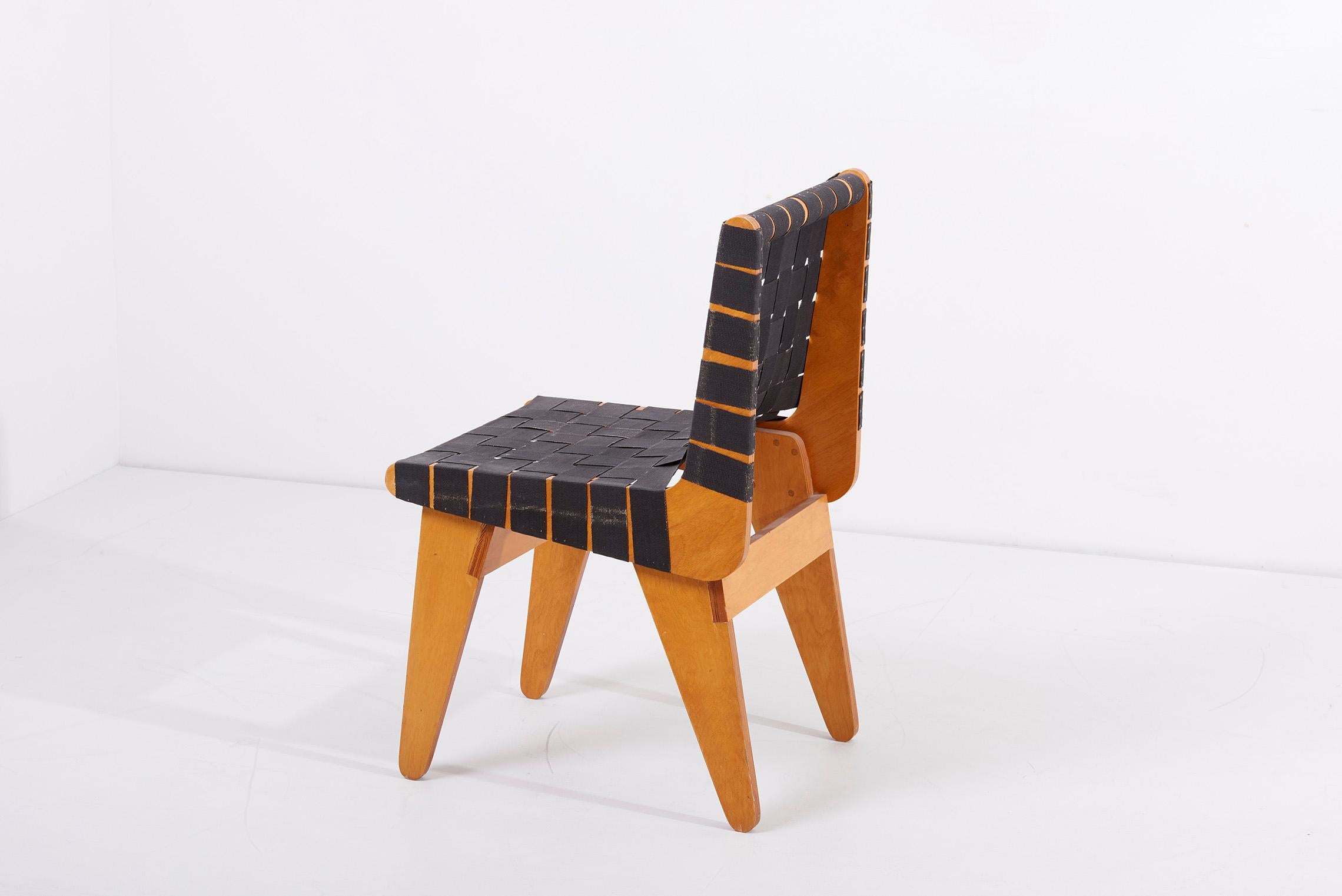 1949 Klaus Grabe Plywood Chair in Black Webbing 4