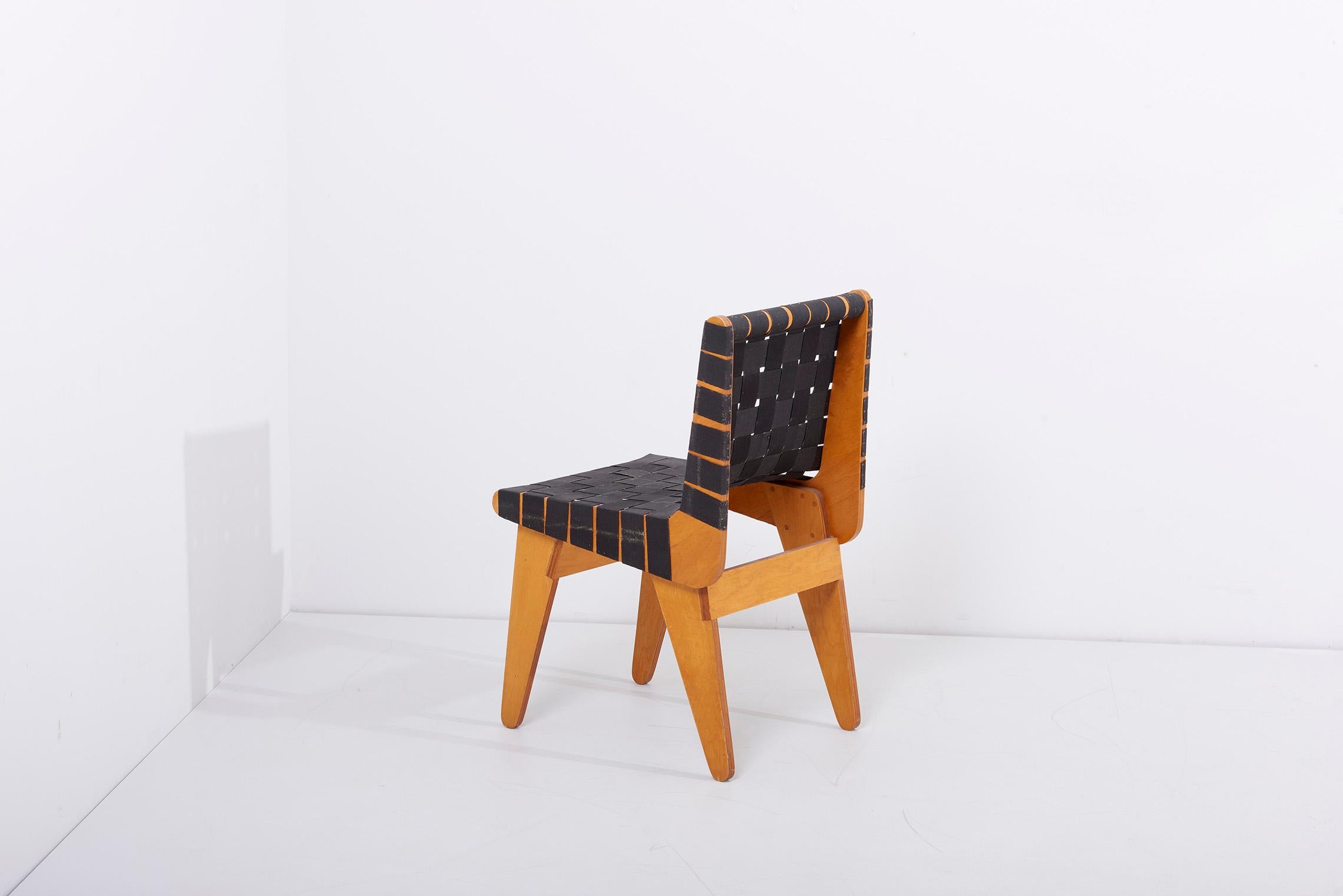 Mid-20th Century 1949 Klaus Grabe Plywood Chair in Black Webbing