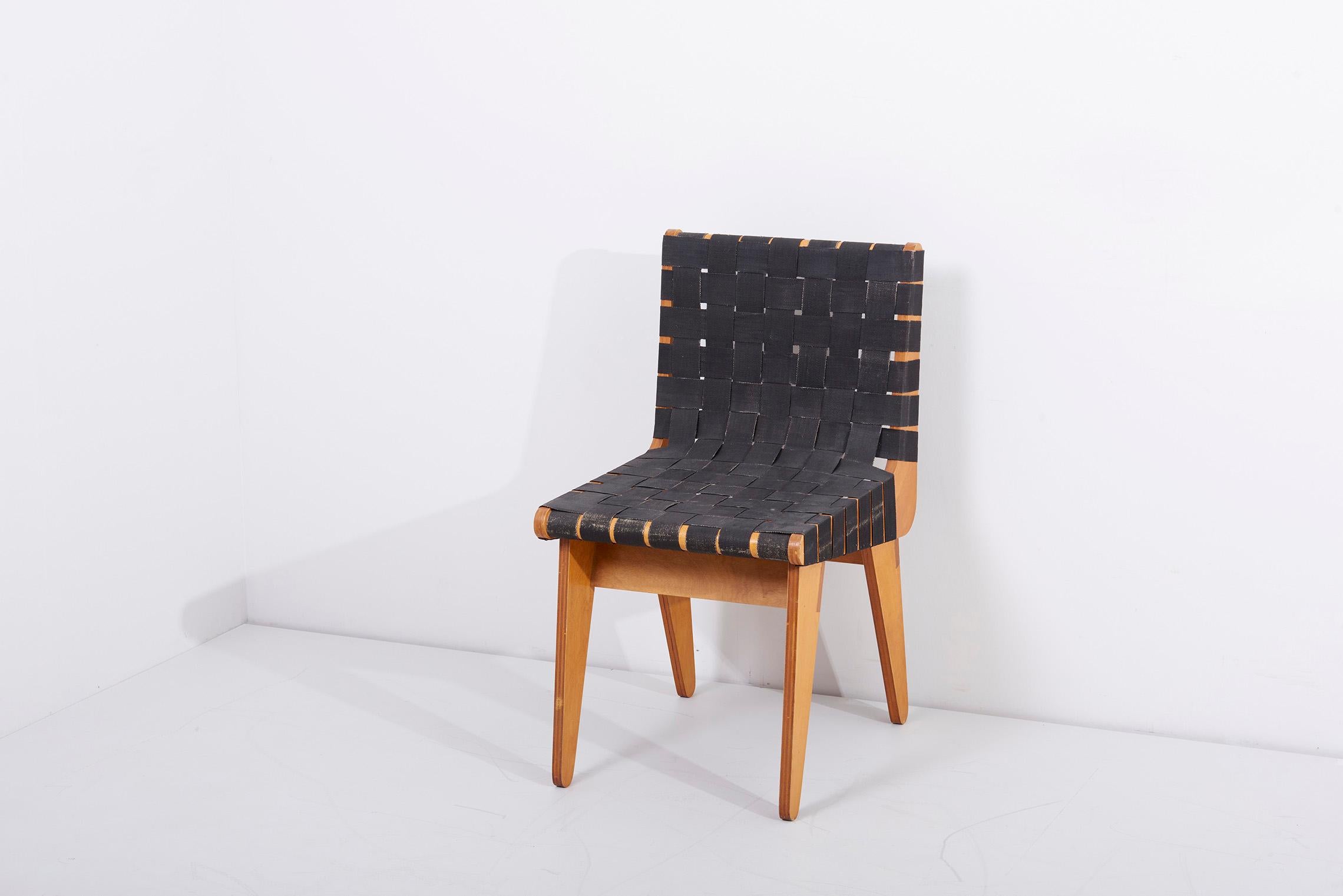 Cotton 1949 Klaus Grabe Plywood Chair in Black Webbing