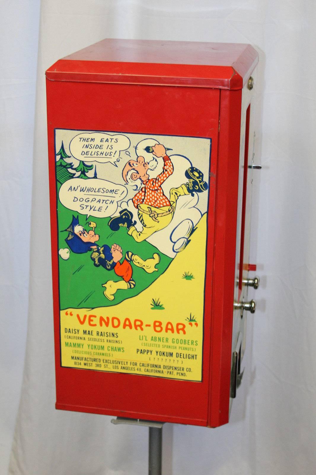 American 1949 Lil Abner 10 Cent Vendar-bar Candy Coin Op Vending Machine For Sale
