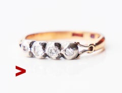 1949 Nordic Ring Diamonds solid 18K Gold Silver Ø US6 / 2.9 gr