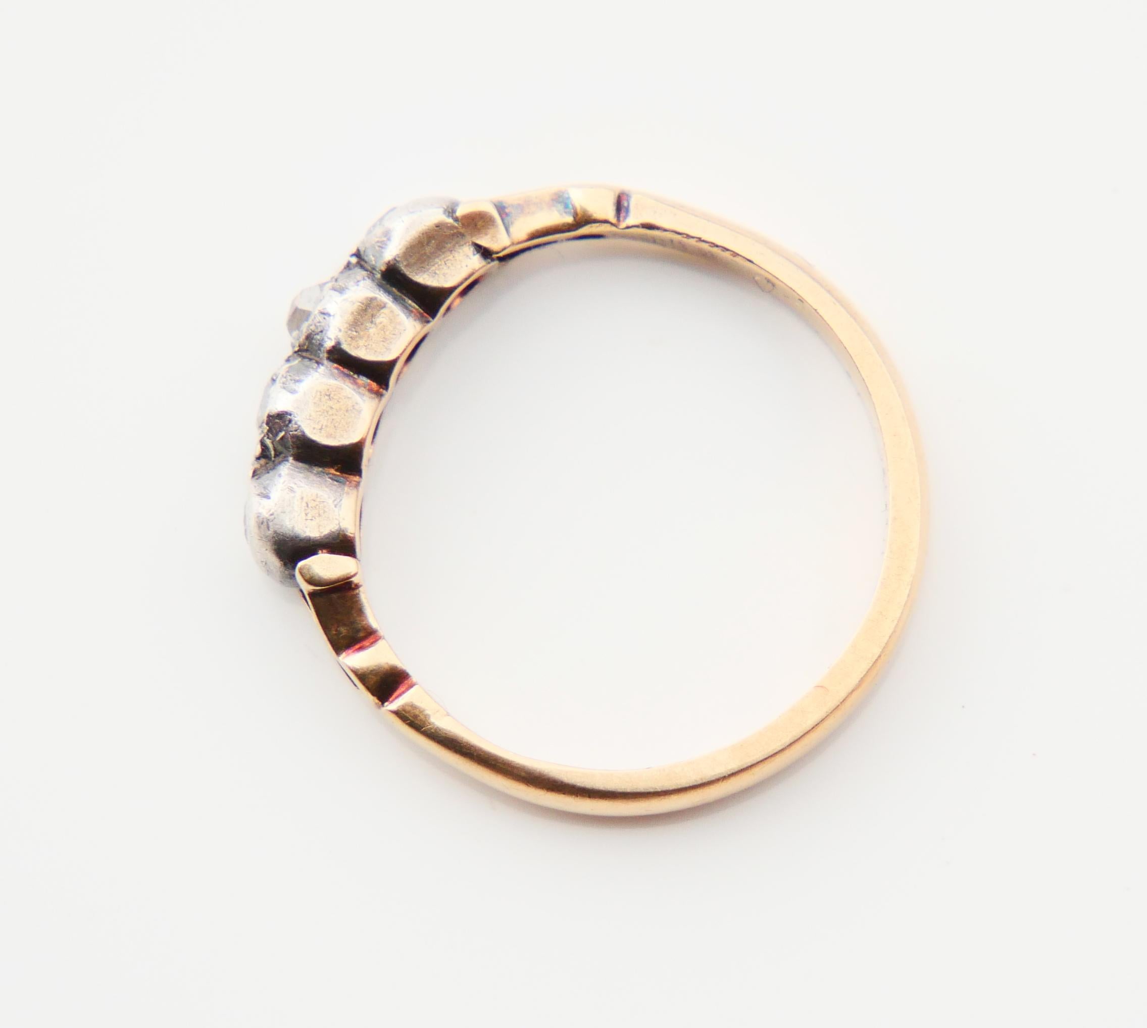 Donna 1949 Anello nordico con diamanti in oro massiccio 18 carati e argento Ø US6 / 2,9 gr. in vendita