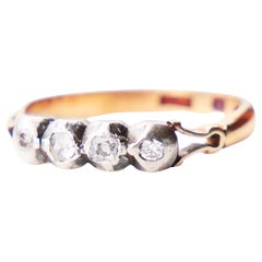 1949 Nordic Ring Diamonds solid 18K Gold Silver Ø US6 / 2.9 gr