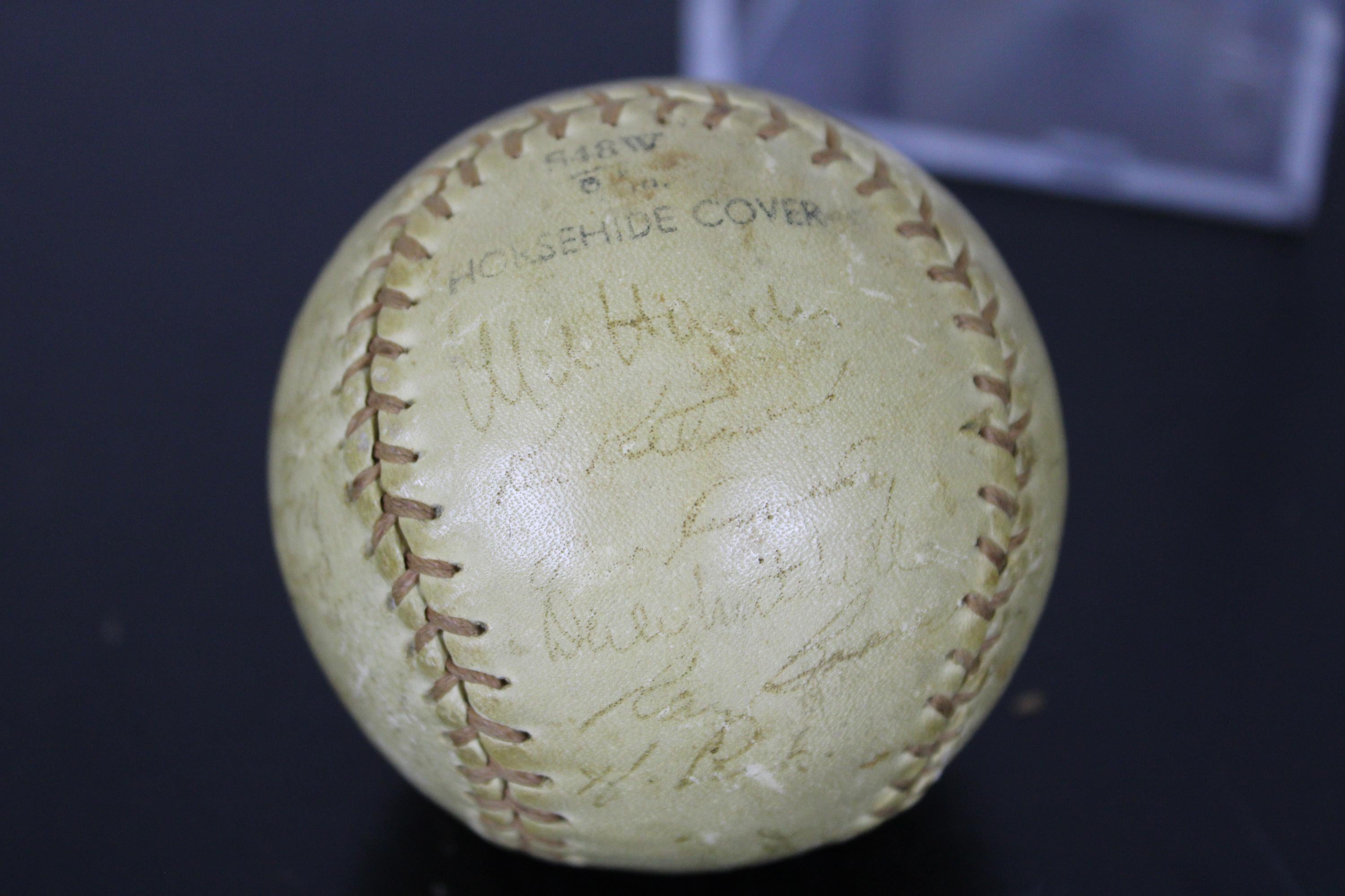 Mid-20th Century 1949 Satchel Paige Cleveland Indians Autographed Team Signed Baseball For Sale