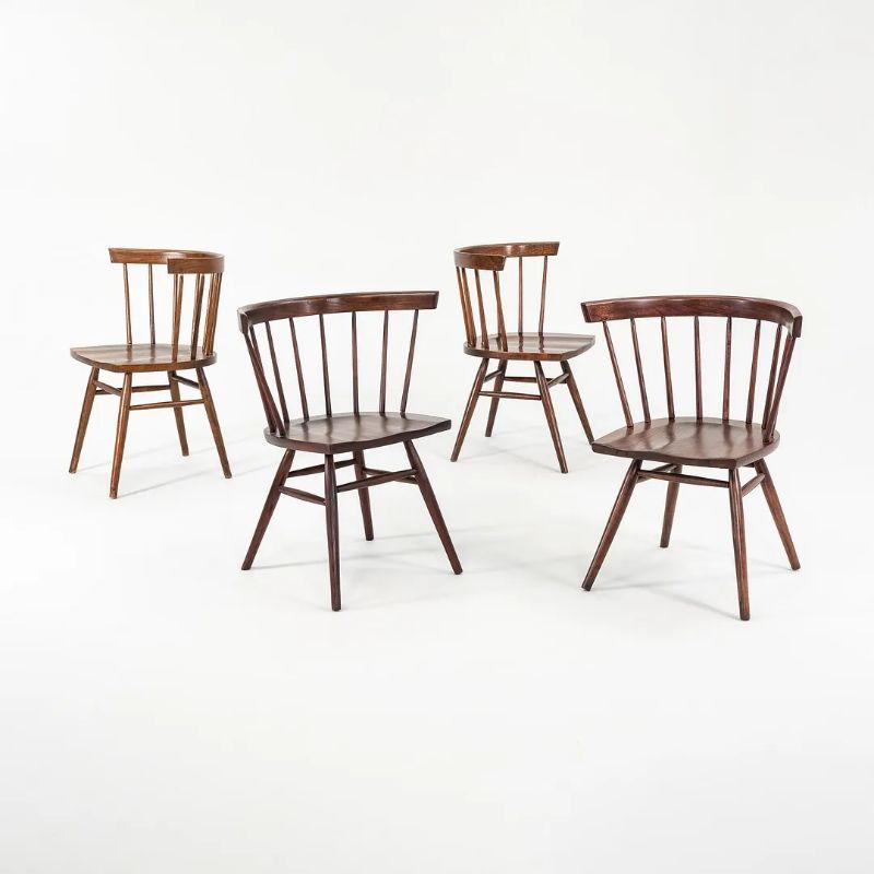 1949 Set of Four George Nakashima for Knoll Associates N19 Chairs in Walnut For Sale 1